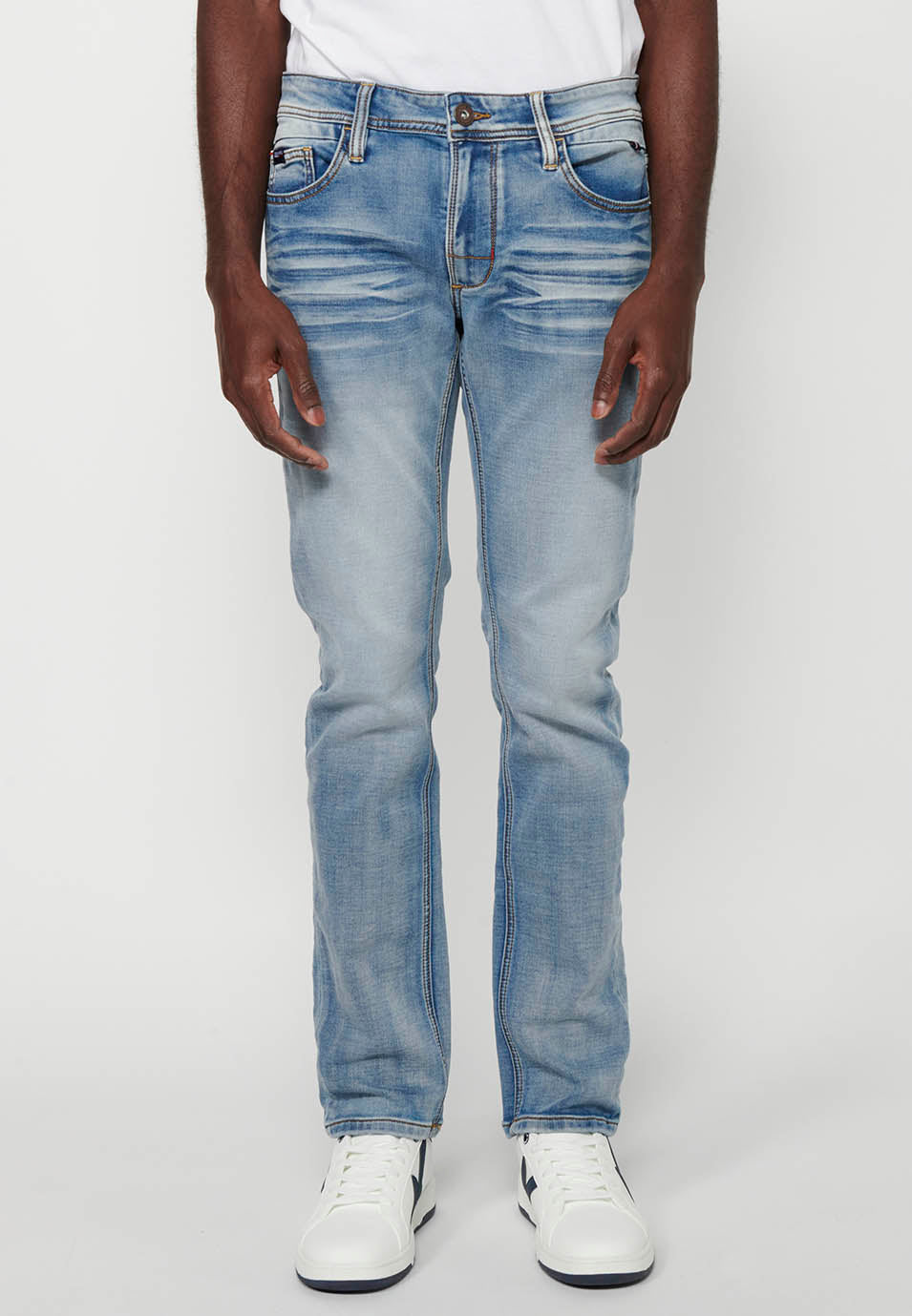Pantalón Hombre Vaquero Denim Slim Fit – Koroshi Azul Claro