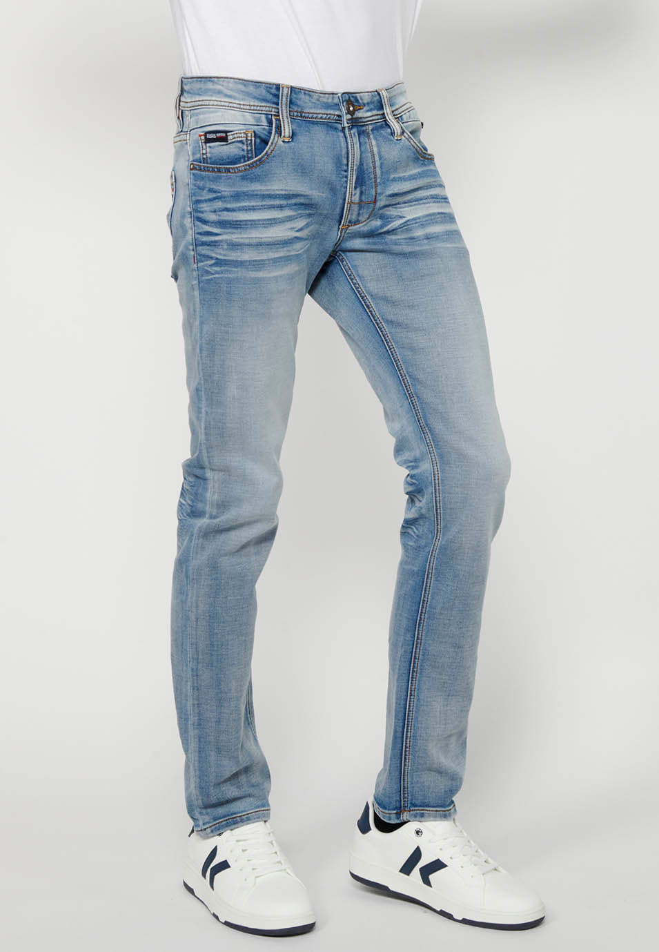 Pantalón Hombre Vaquero Denim Slim Fit – Koroshi Azul Claro