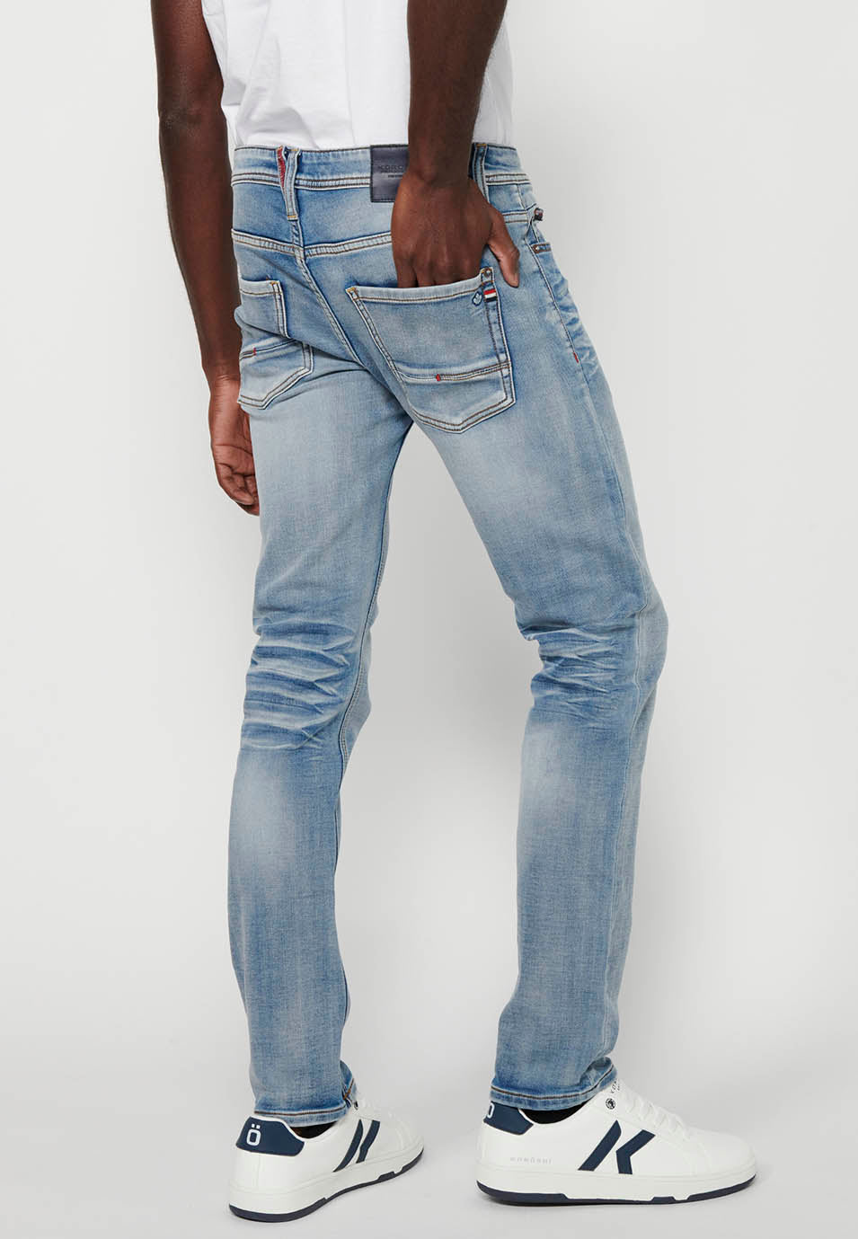 Pantalón Hombre Vaquero Denim Slim Fit – Koroshi Azul Claro