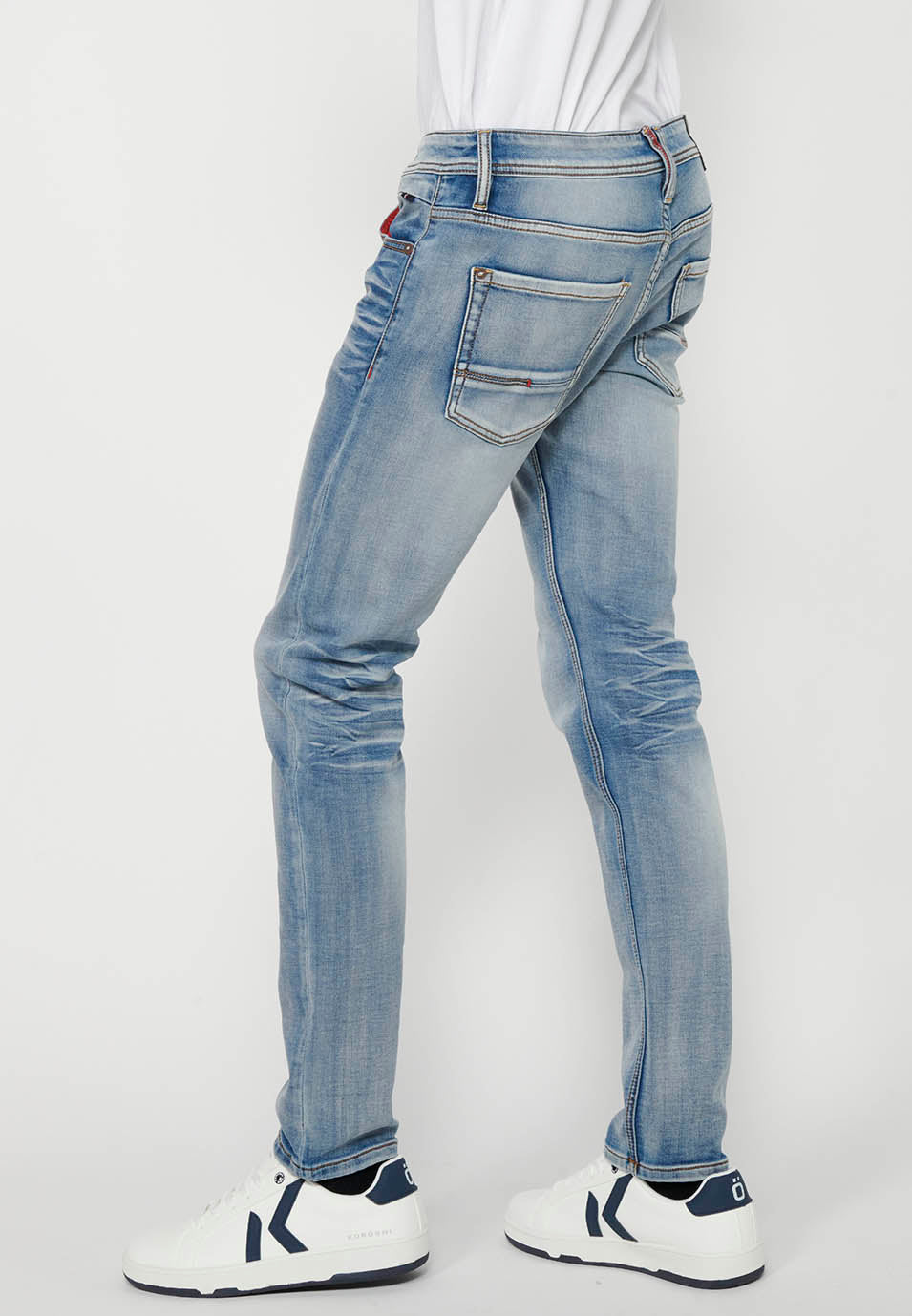 Pantalón Hombre Vaquero Denim Slim Fit – Koroshi Azul Claro