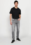 Pantalón Hombre Vaquero Denim Slim Fit Cinco Bolsillos – Koroshi Gris