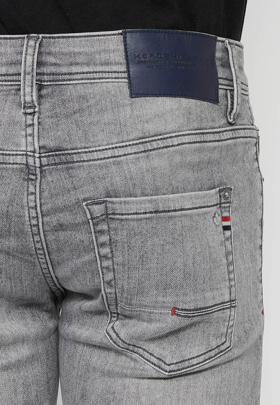 Pantalón Hombre Vaquero Denim Slim Fit Cinco Bolsillos – Koroshi Gris