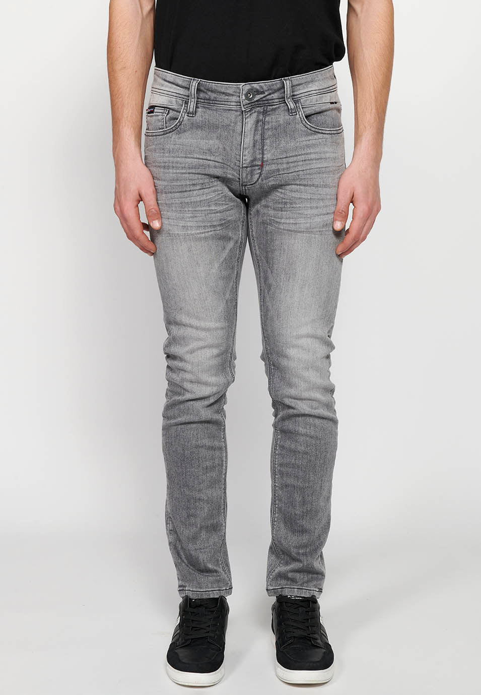 Pantalón Hombre Vaquero Denim Slim Fit Cinco Bolsillos – Koroshi Gris