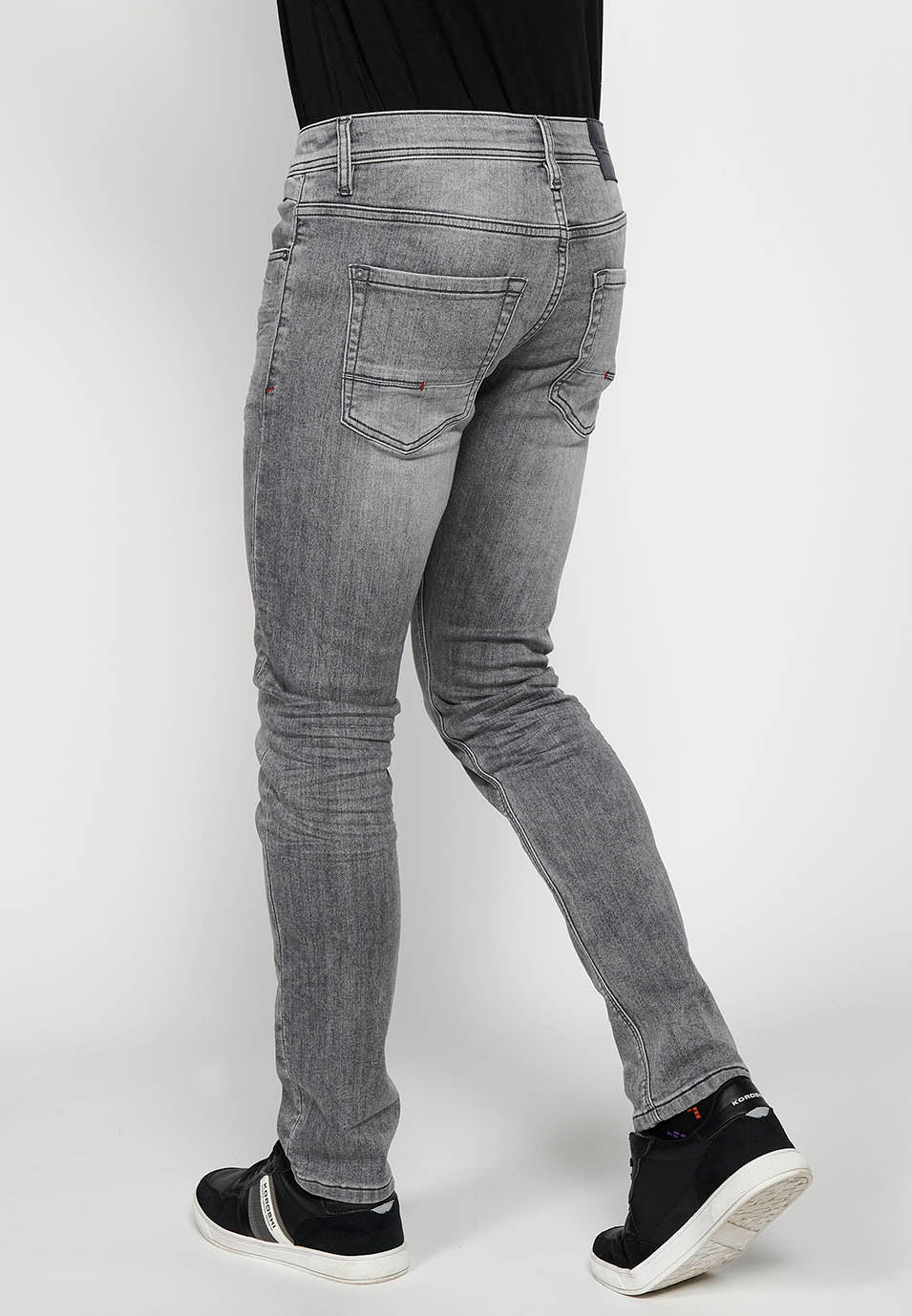 Pantalón Hombre Vaquero Denim Slim Fit Cinco Bolsillos – Koroshi Gris