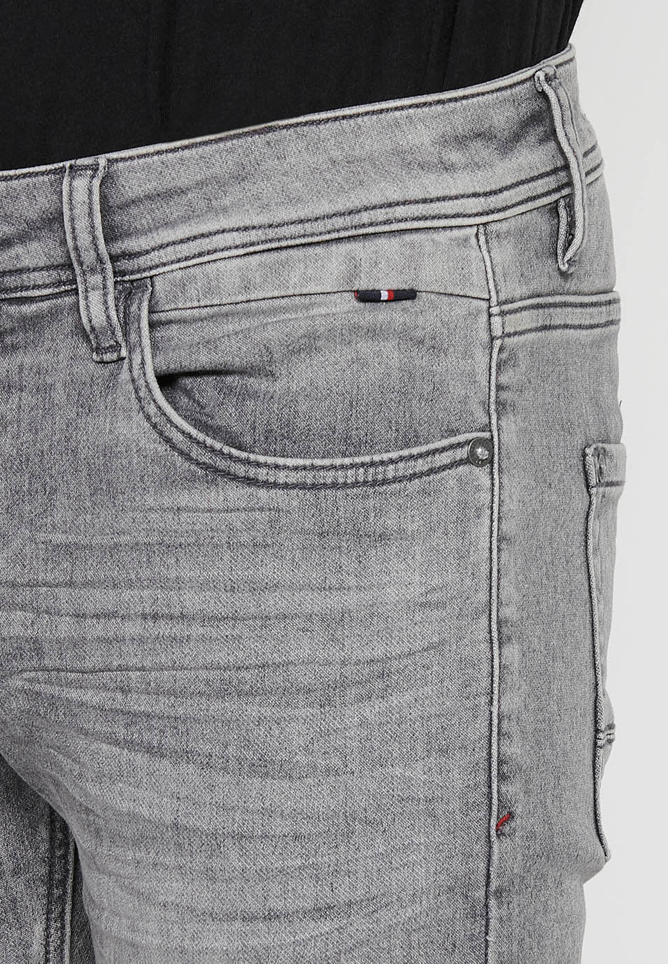 Pantalón Hombre Vaquero Denim Slim Fit Cinco Bolsillos – Koroshi Gris