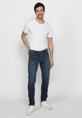 Pantalón Hombre Vaquero Denim Slim Fit Cinco Bolsillos – Koroshi Azul Oscuro