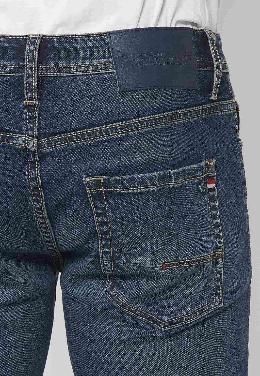 Pantalón Hombre Vaquero Denim Slim Fit Cinco Bolsillos – Koroshi Azul Oscuro