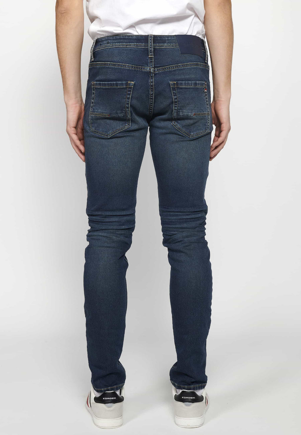 Pantalón Hombre Vaquero Denim Slim Fit Cinco Bolsillos – Koroshi Azul Oscuro