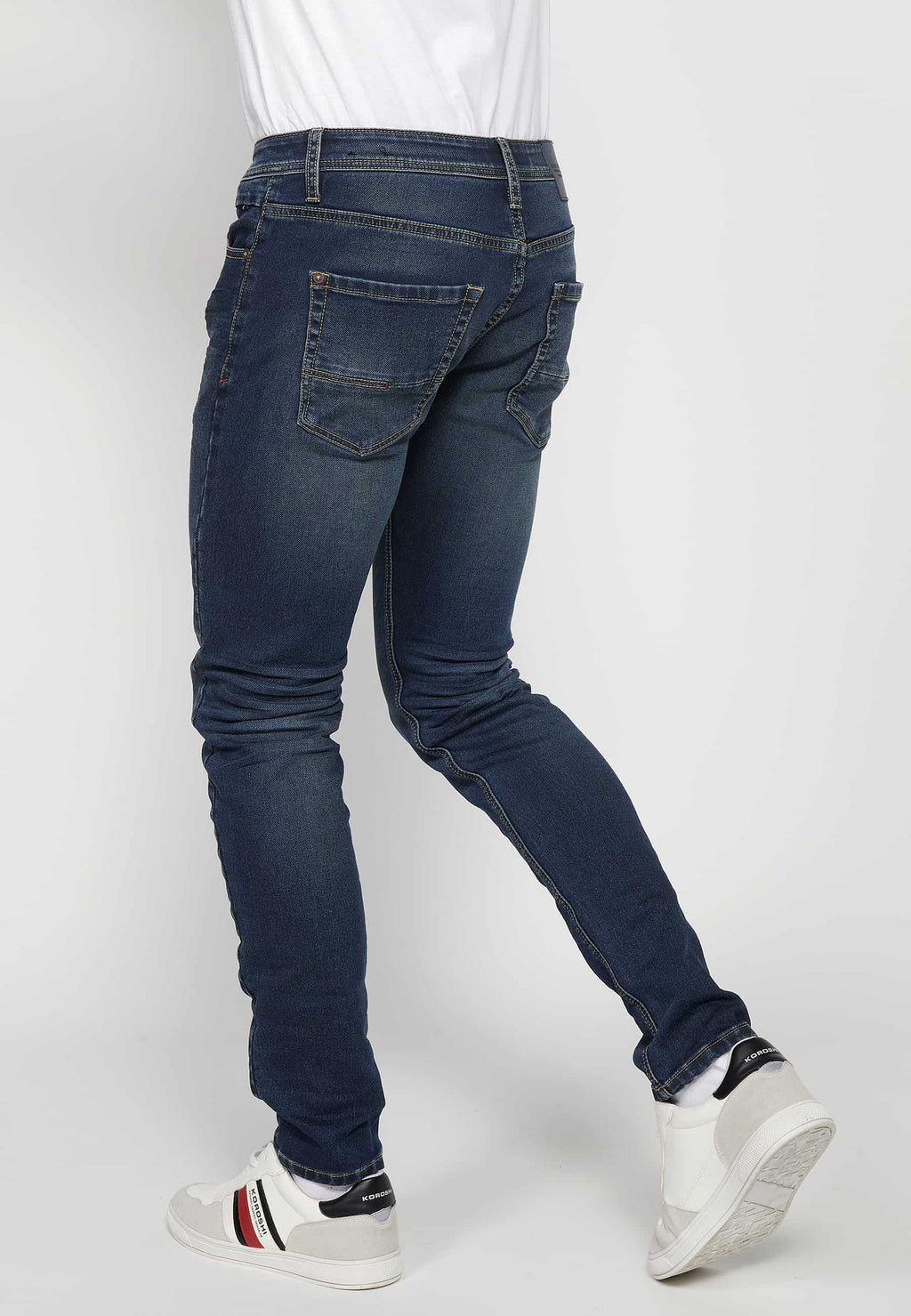 Pantalón Hombre Vaquero Denim Slim Fit Cinco Bolsillos – Koroshi Azul Oscuro