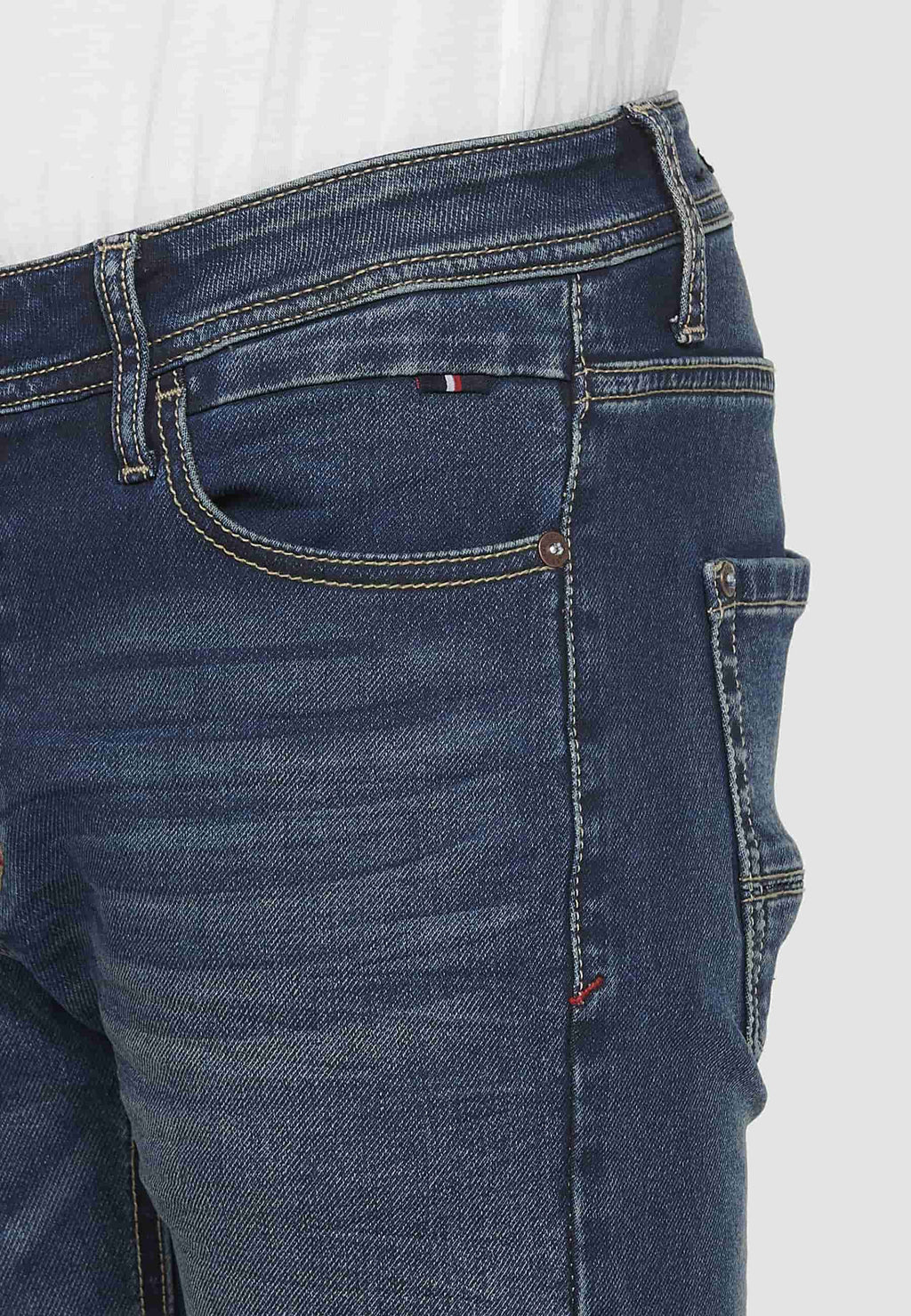 Pantalón Hombre Vaquero Denim Slim Fit Cinco Bolsillos – Koroshi Azul Oscuro