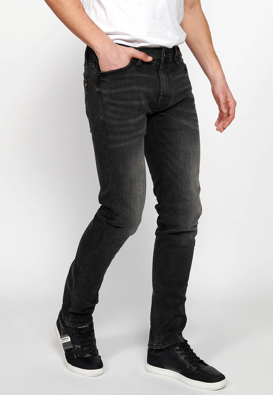 Pantalón Hombre Vaquero Black Denim Regular Fit – Koroshi