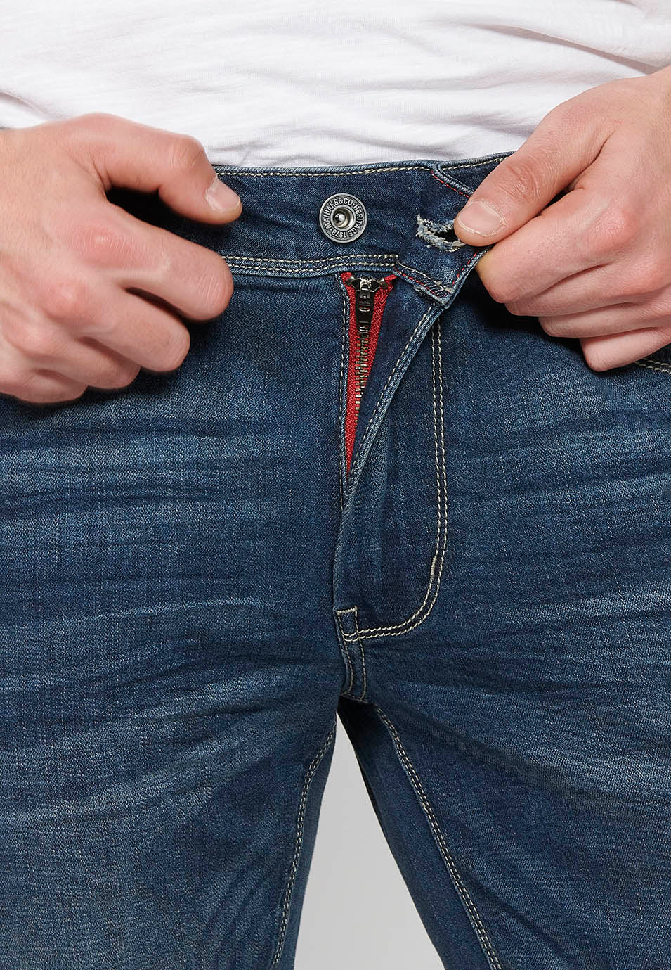 Pantalón Hombre Vaquero Azul Oscuro Regular Fit – Koroshi