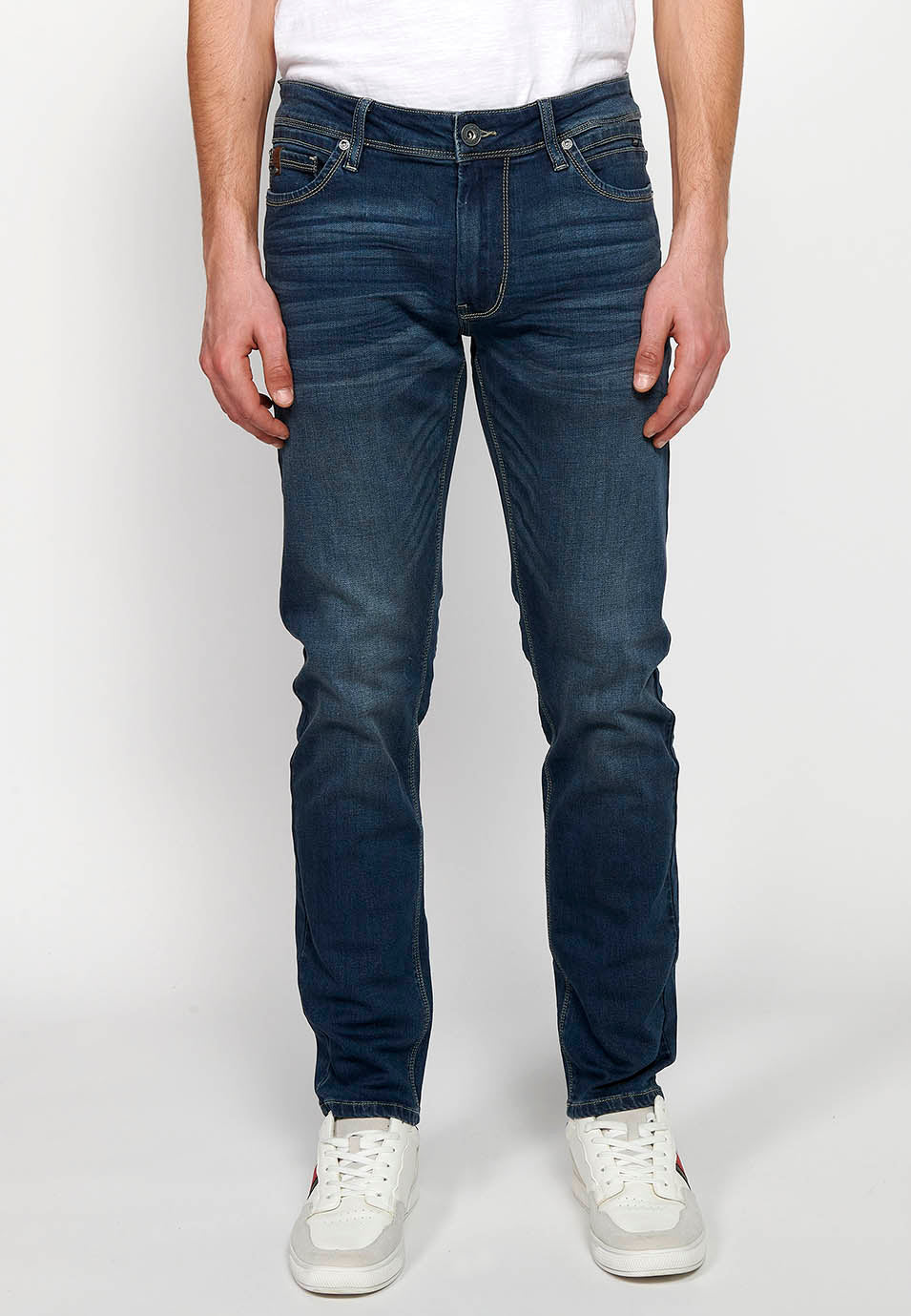 Pantalón Hombre Vaquero Azul Oscuro Regular Fit – Koroshi