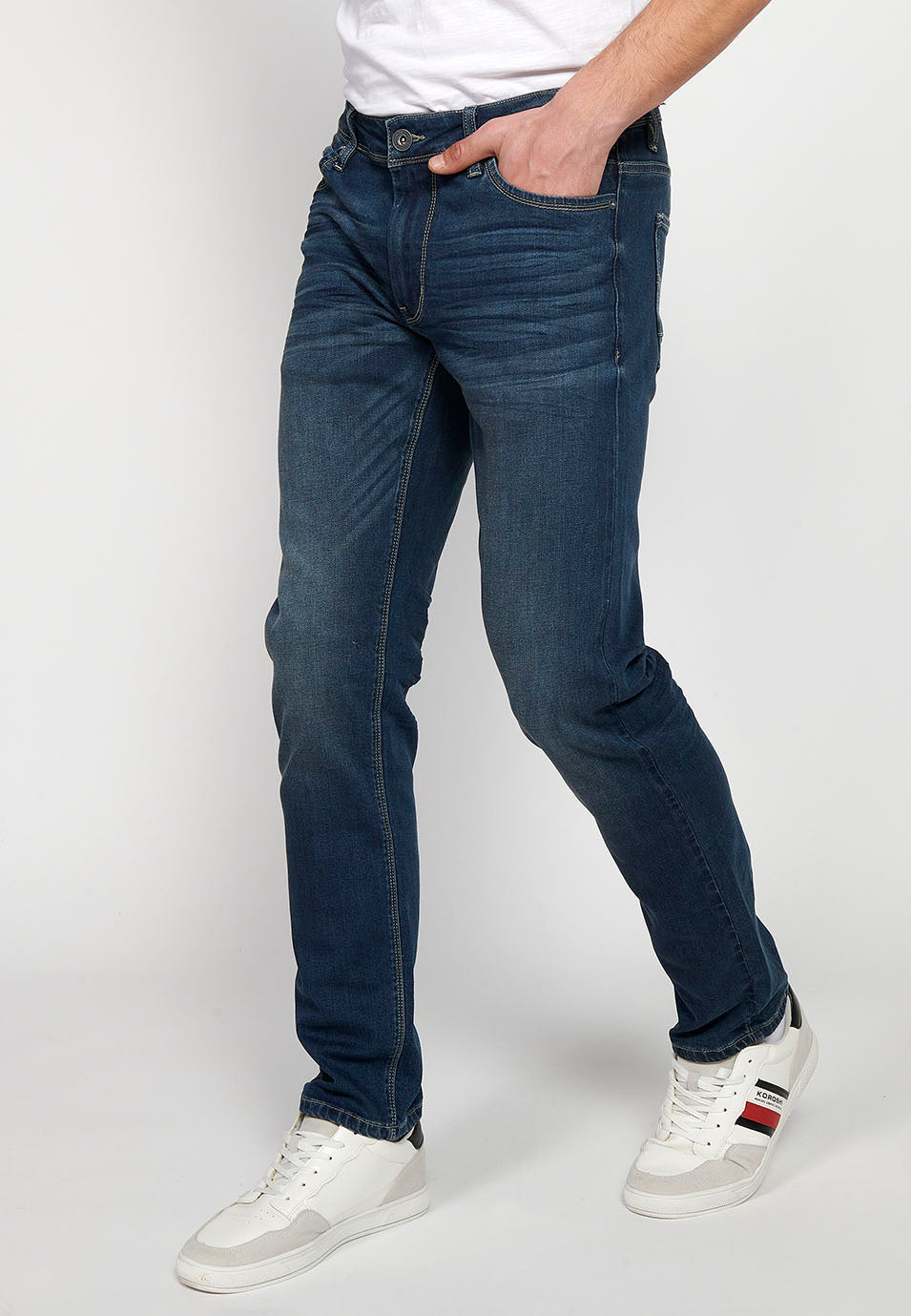 Pantalón Hombre Vaquero Azul Oscuro Regular Fit – Koroshi