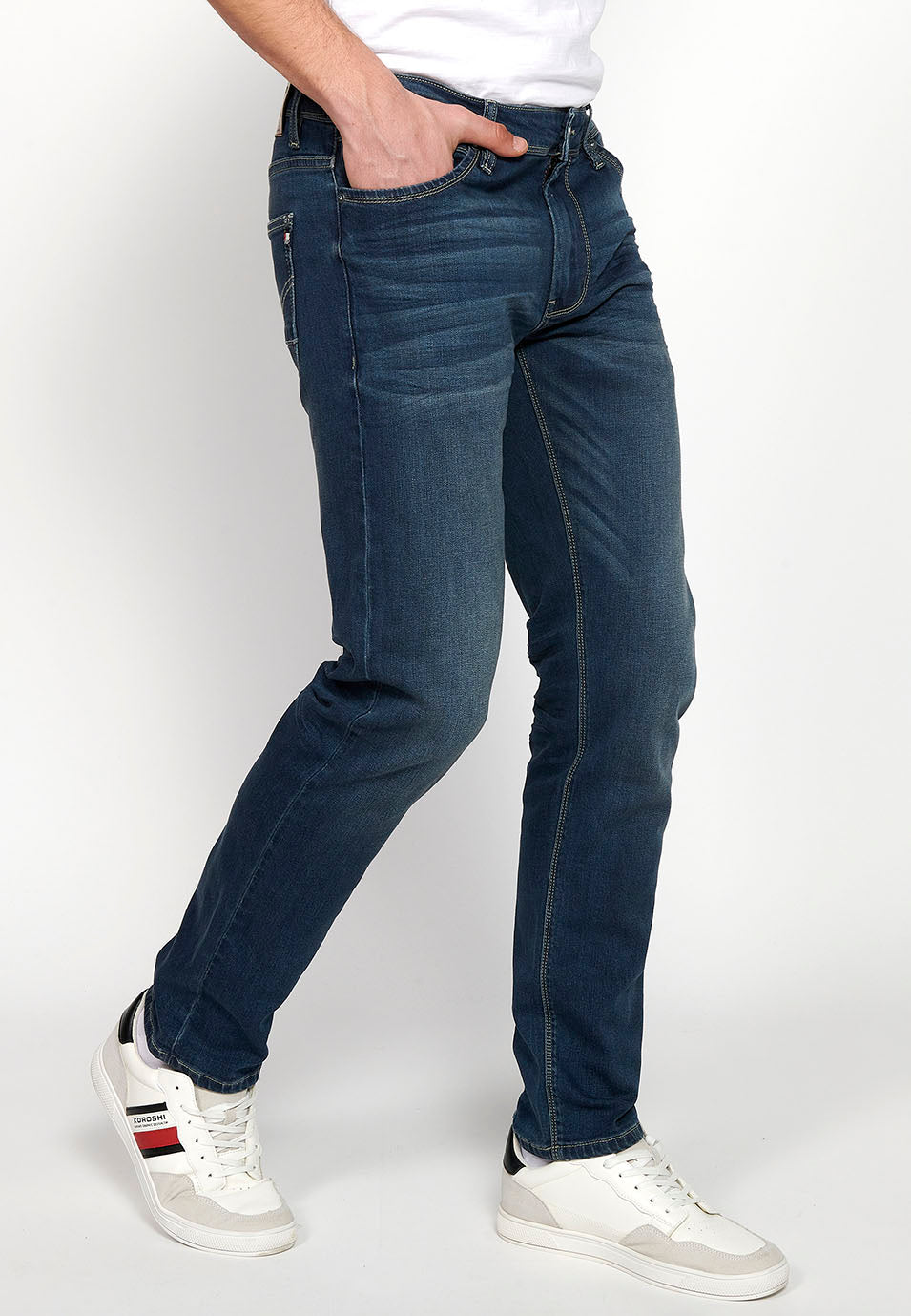Pantalón Hombre Vaquero Azul Oscuro Regular Fit – Koroshi