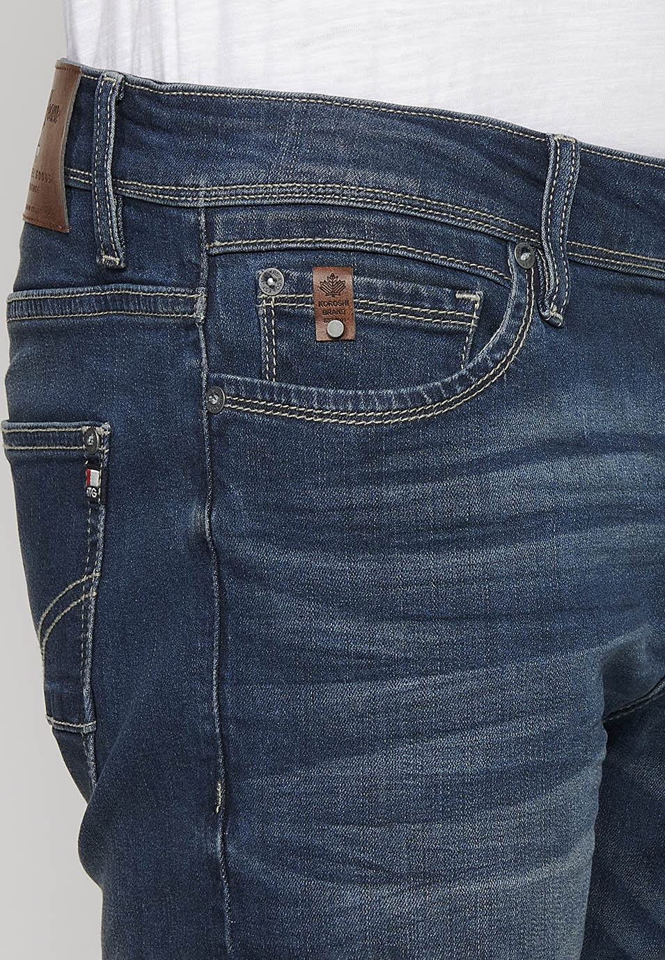 Pantalón Hombre Vaquero Azul Oscuro Regular Fit – Koroshi