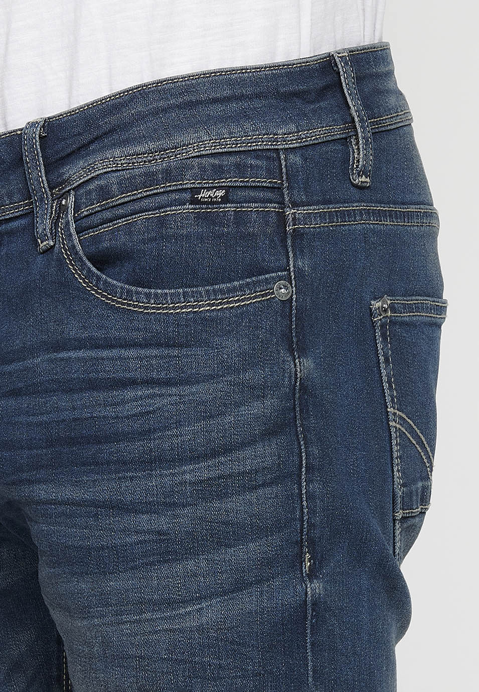Pantalón Hombre Vaquero Azul Oscuro Regular Fit – Koroshi