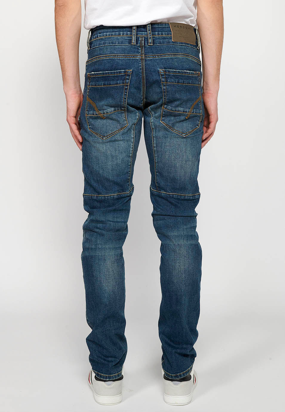 Pantalón Hombre Vaquero Cargo Azul Medio Regular Fit – Koroshi