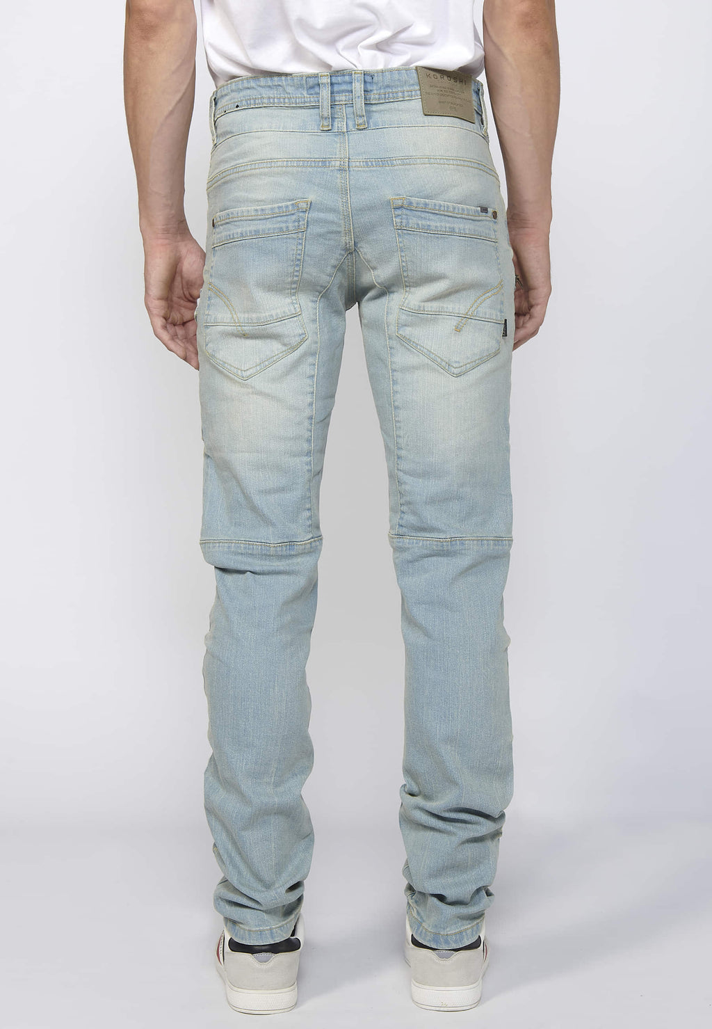 Pantalón Hombre Vaquero Cargo Azul Claro Regular Fit – Koroshi