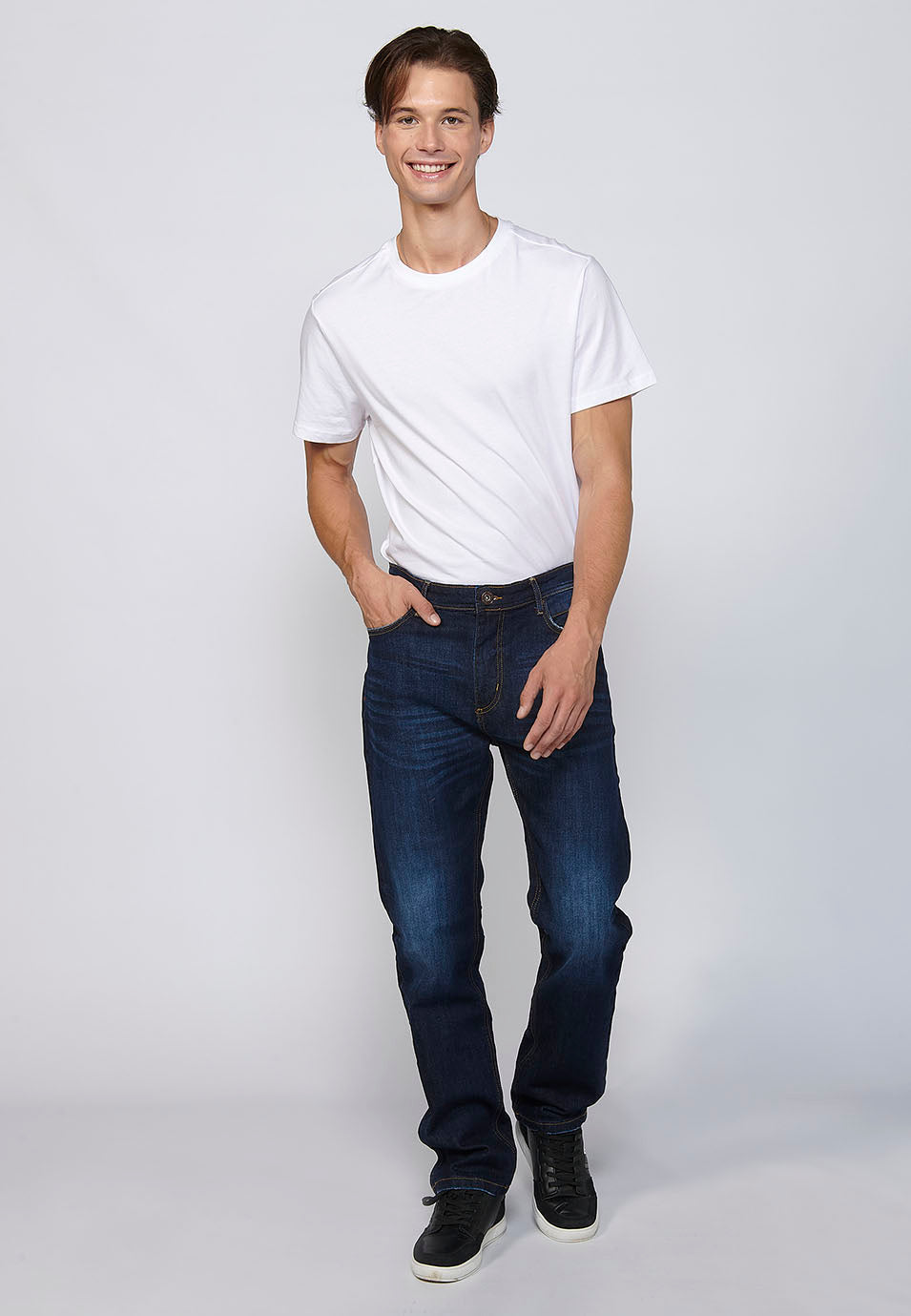 Pantalón Hombre Vaquero Azul Oscuro Comfort Fit – Koroshi 2411PT73
