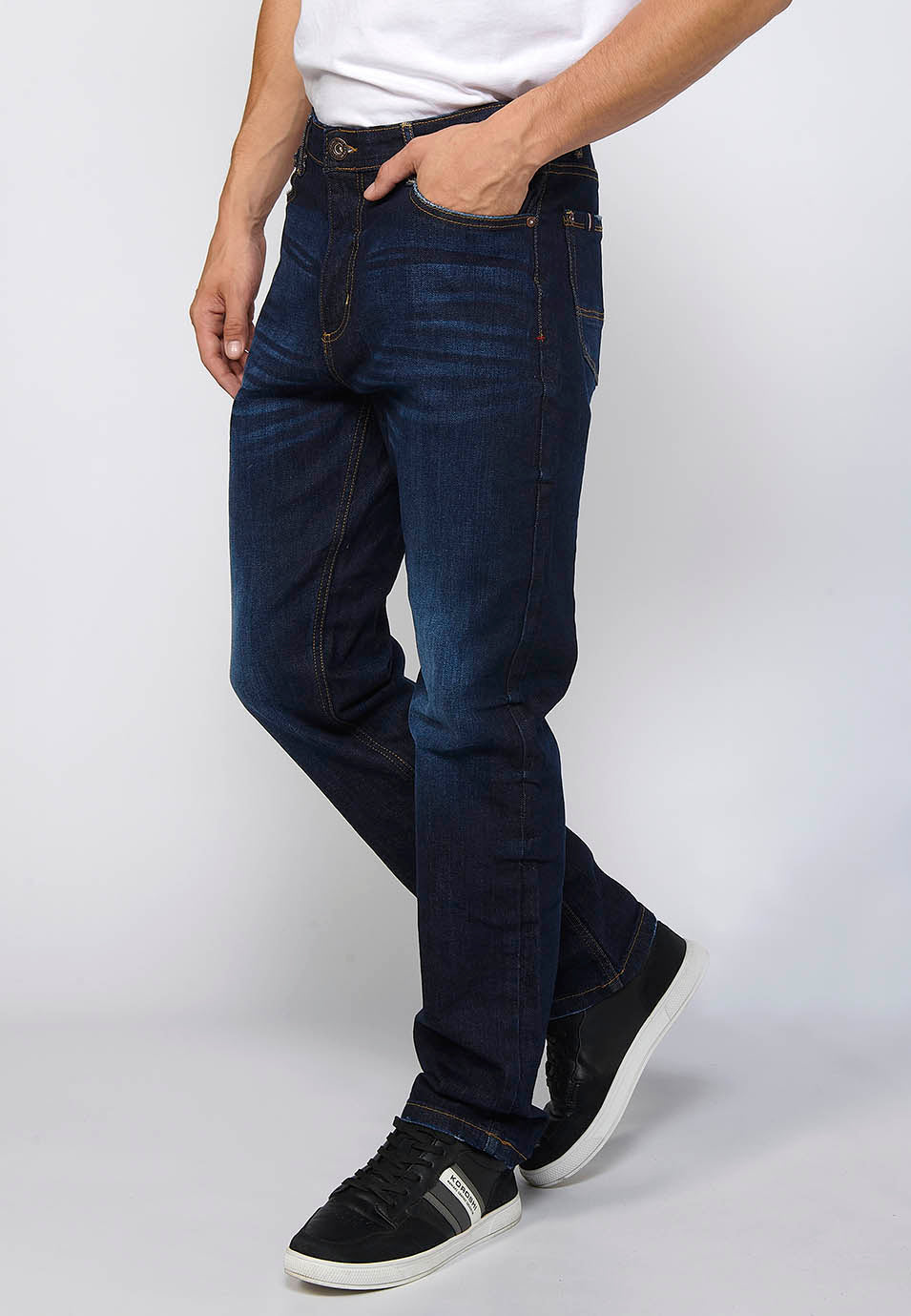 Pantalón Hombre Vaquero Azul Oscuro Comfort Fit – Koroshi 2411PT73