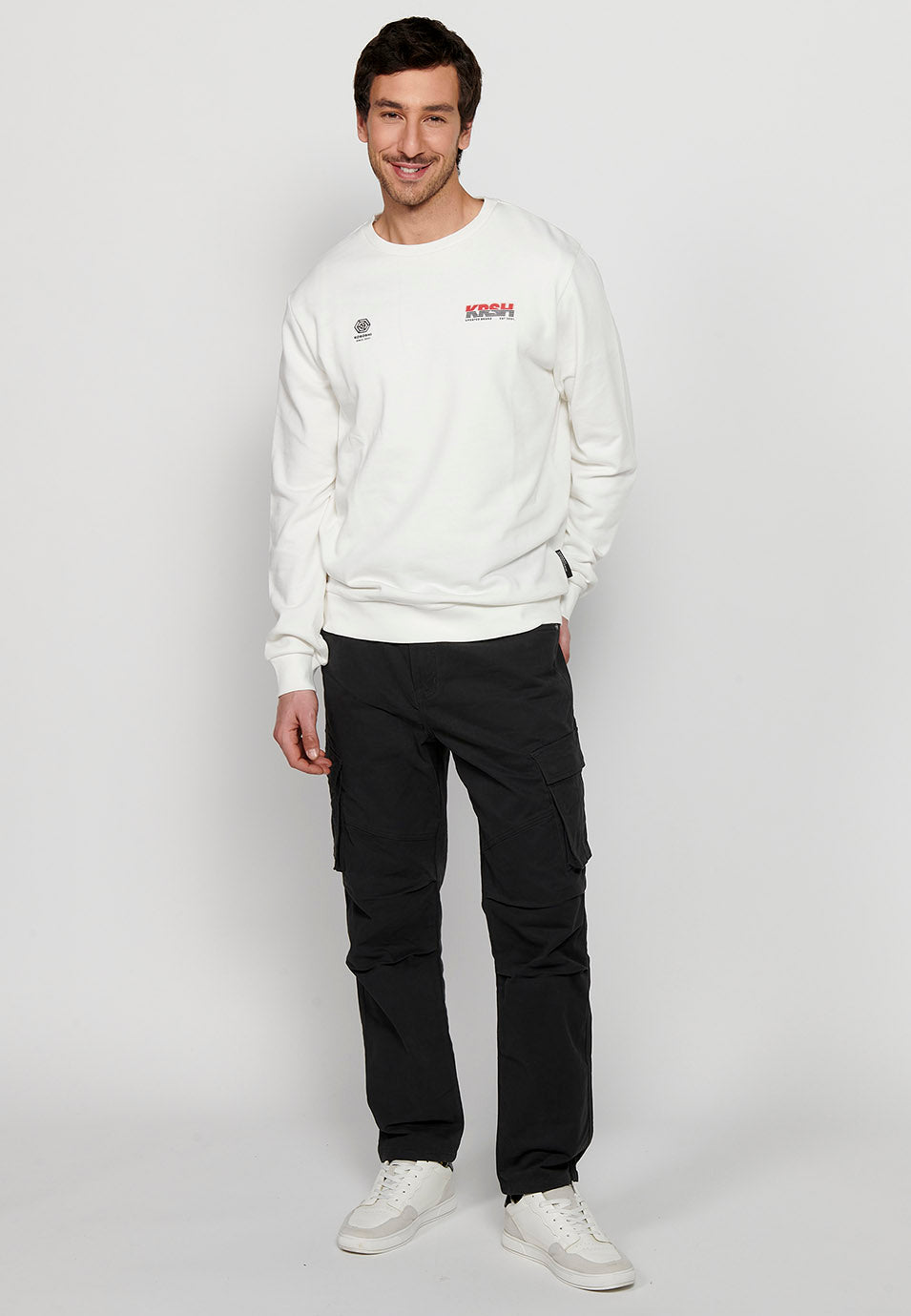 Sudadera Hombre con cuello redondo – Koroshi Blanco