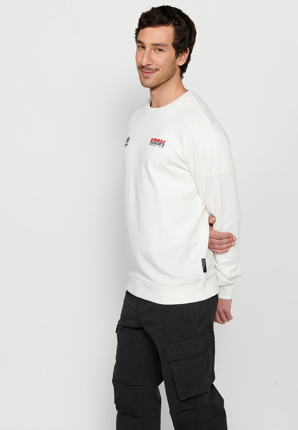 Sudadera Hombre con cuello redondo – Koroshi Blanco