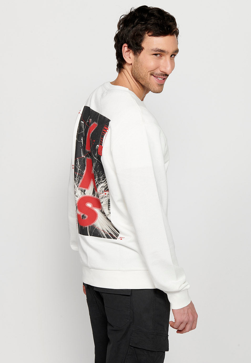 Sudadera Hombre con cuello redondo – Koroshi Blanco