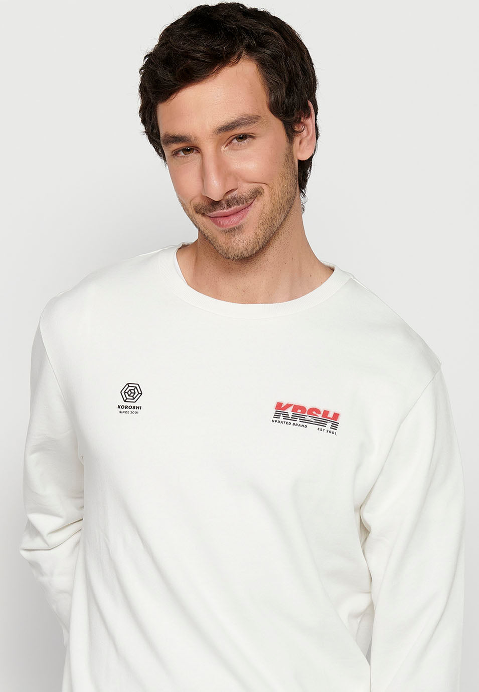 Sudadera Hombre con cuello redondo – Koroshi Blanco