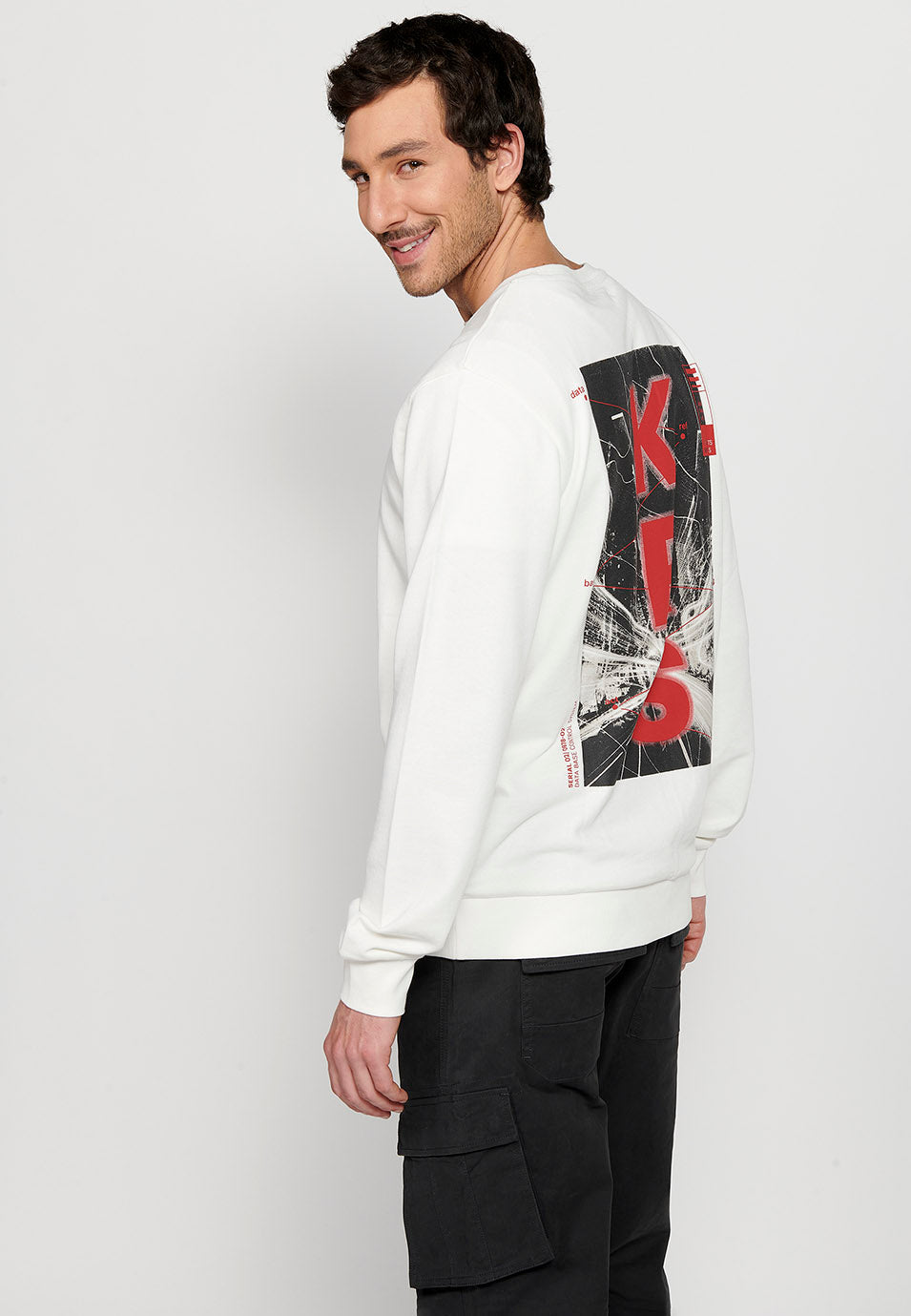 Sudadera Hombre con cuello redondo – Koroshi Blanco
