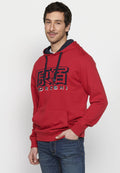 Sudadera Hombre con capucha y detalle en relieve – Koroshi Rojo