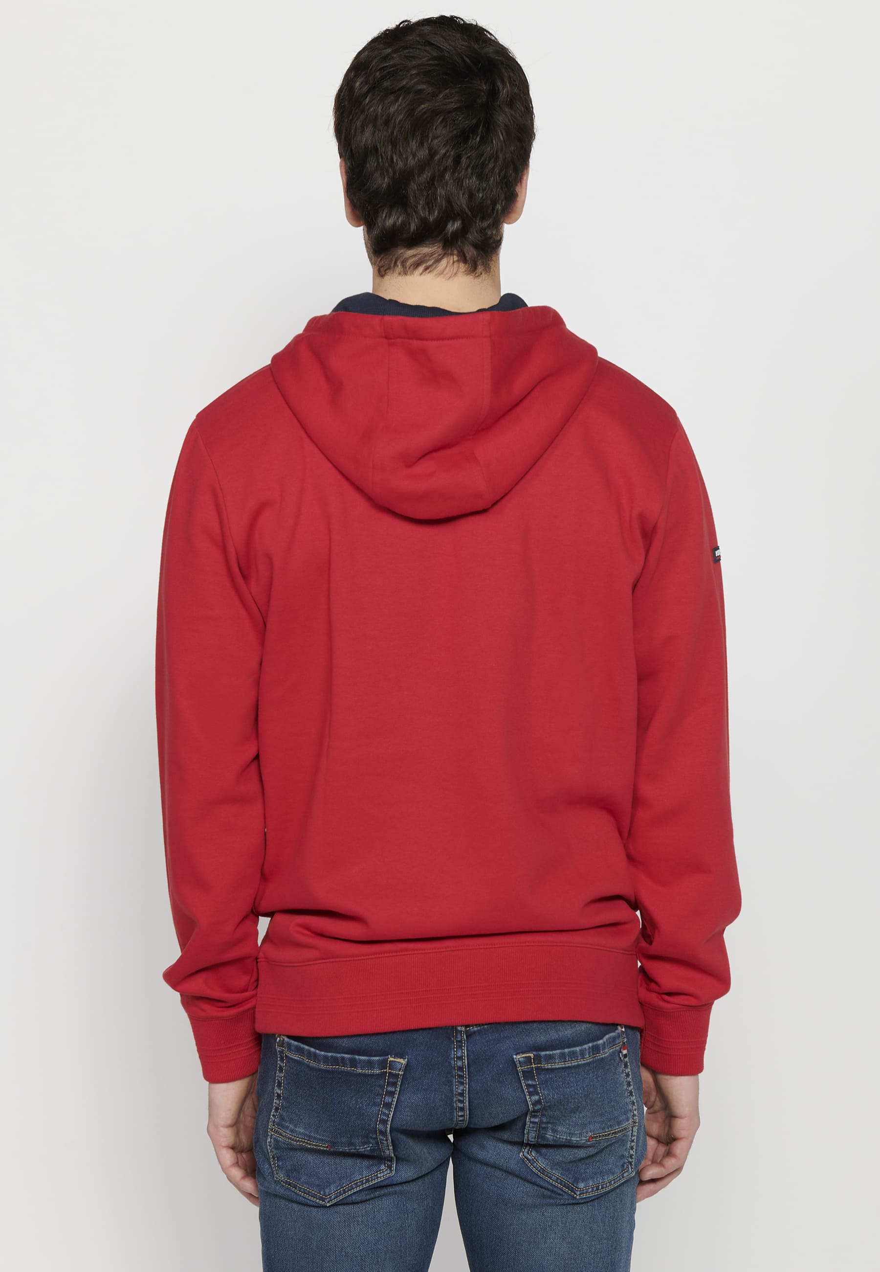 Sudadera Hombre con capucha y detalle en relieve – Koroshi Rojo