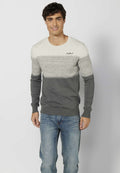 Jersey Hombre Cuello Redondo Punto Fino a Rayas – Koroshi Gris