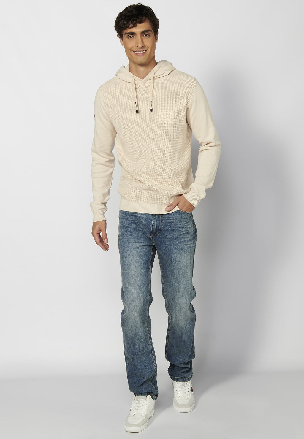 Jersey Hombre Capucha Punto Texturizado – Koroshi Crudo