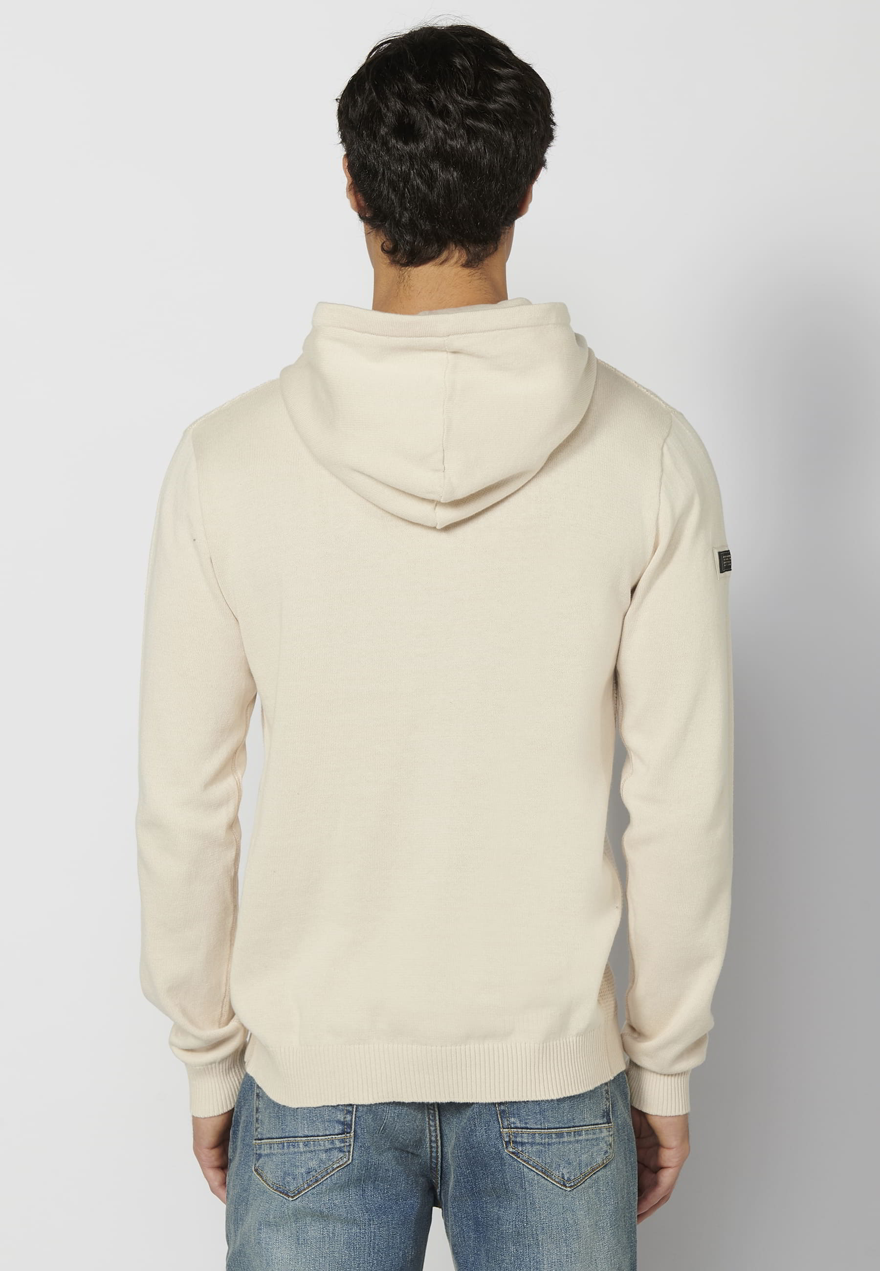 Jersey Hombre Capucha Punto Texturizado – Koroshi Crudo