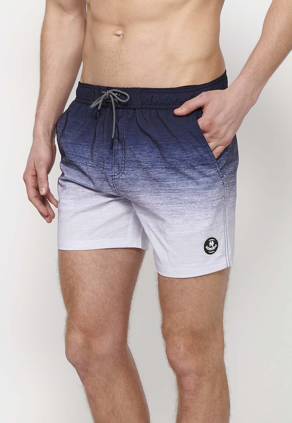 Bañador Hombre corto estampado degradado con cordón – Koroshi 2411WA12