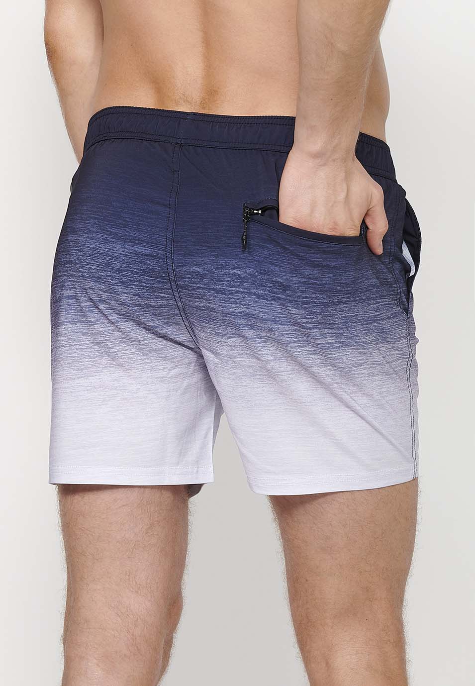 Bañador Hombre corto estampado degradado con cordón – Koroshi 2411WA12