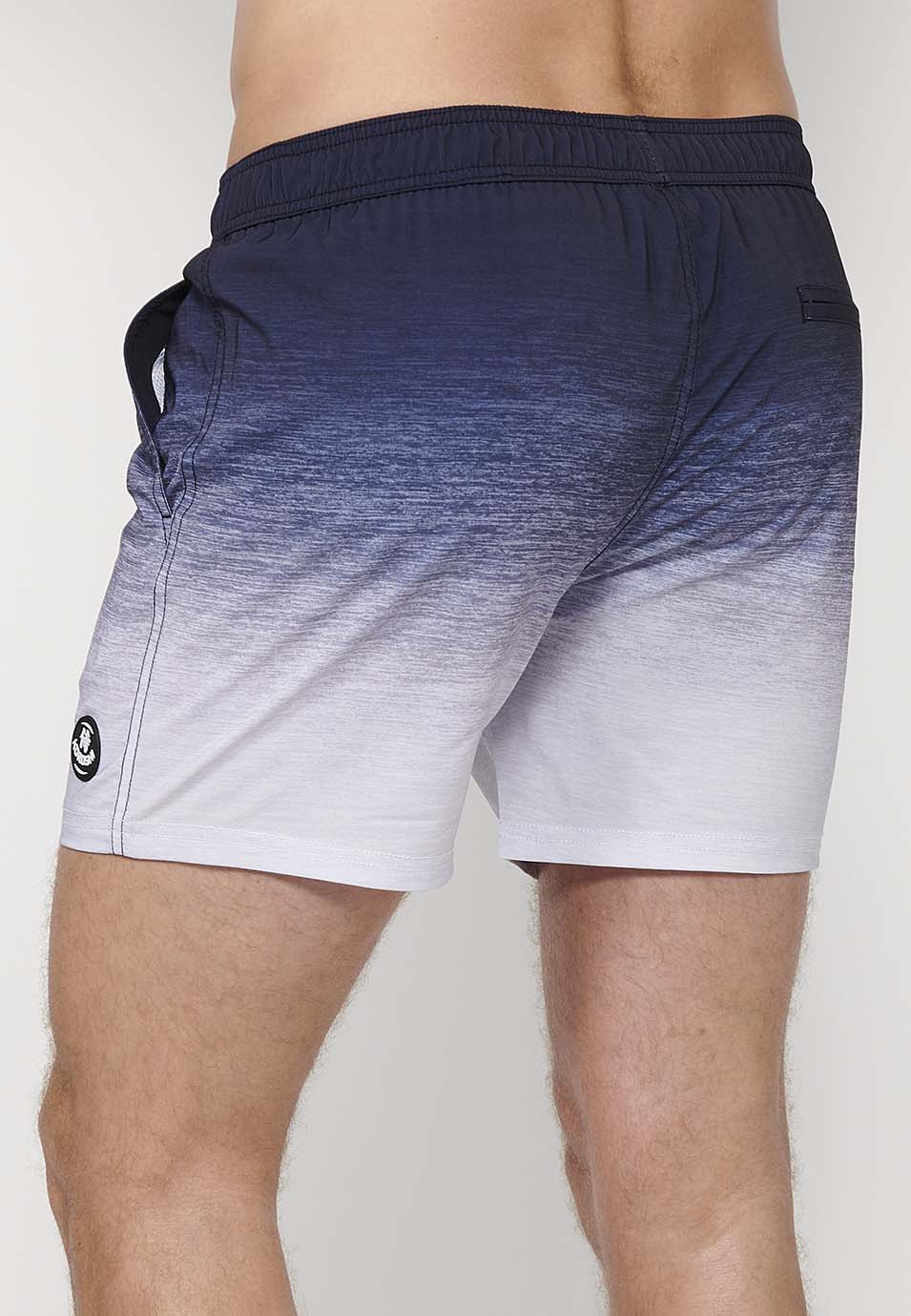 Bañador Hombre corto estampado degradado con cordón – Koroshi 2411WA12