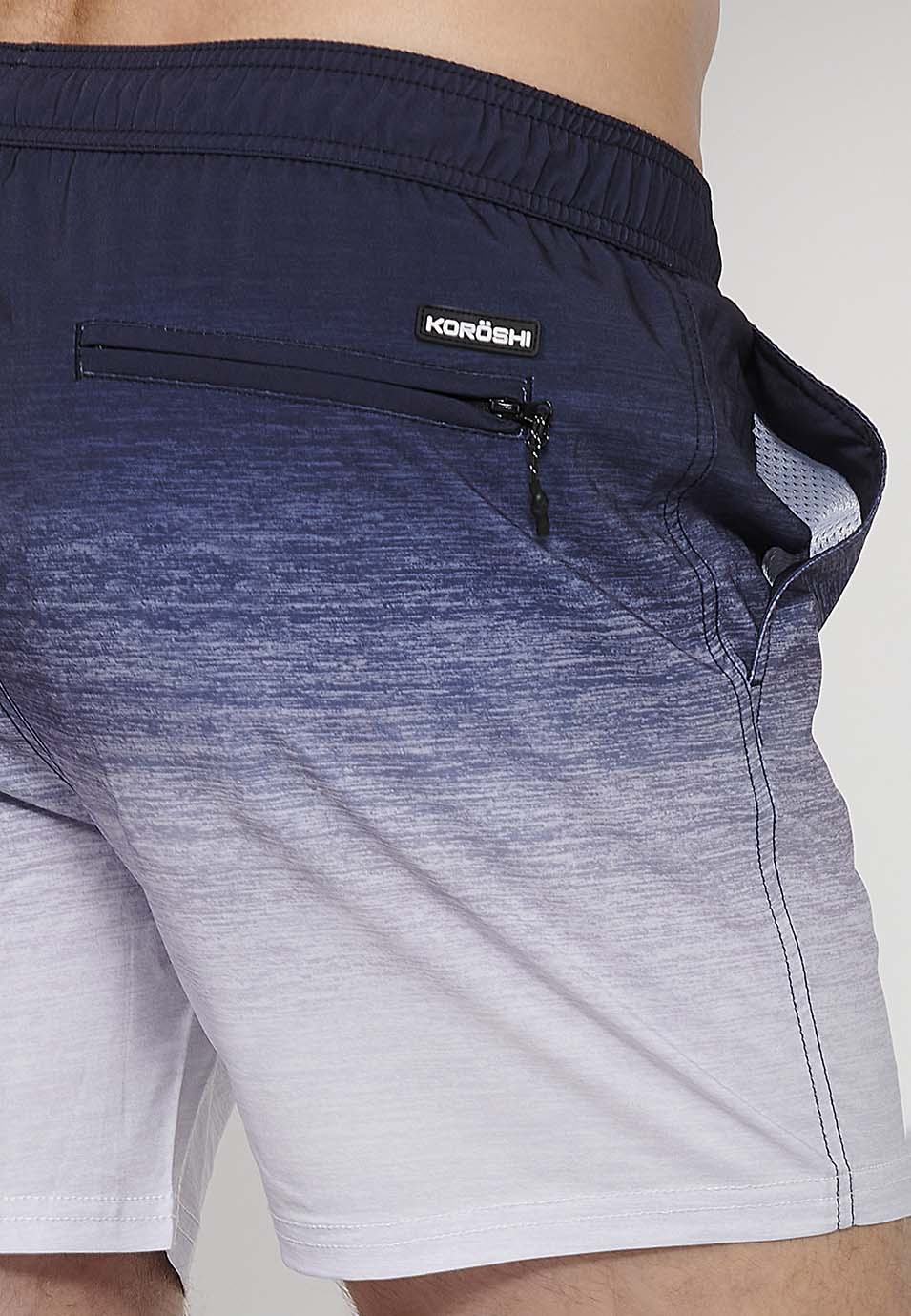 Bañador Hombre corto estampado degradado con cordón – Koroshi 2411WA12