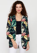 Kimono Mujer Estampado Tropical Abierto – Koroshi Multicolor