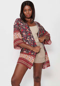 Kimono Mujer Estampado Floral Manga Ancha – Koroshi Multicolor