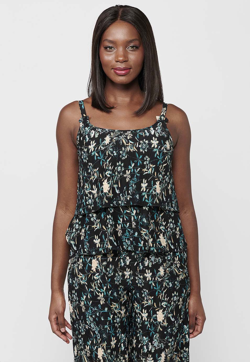 Blusa de tirantes, estampado floral, multicolor para mujer | moda actual
