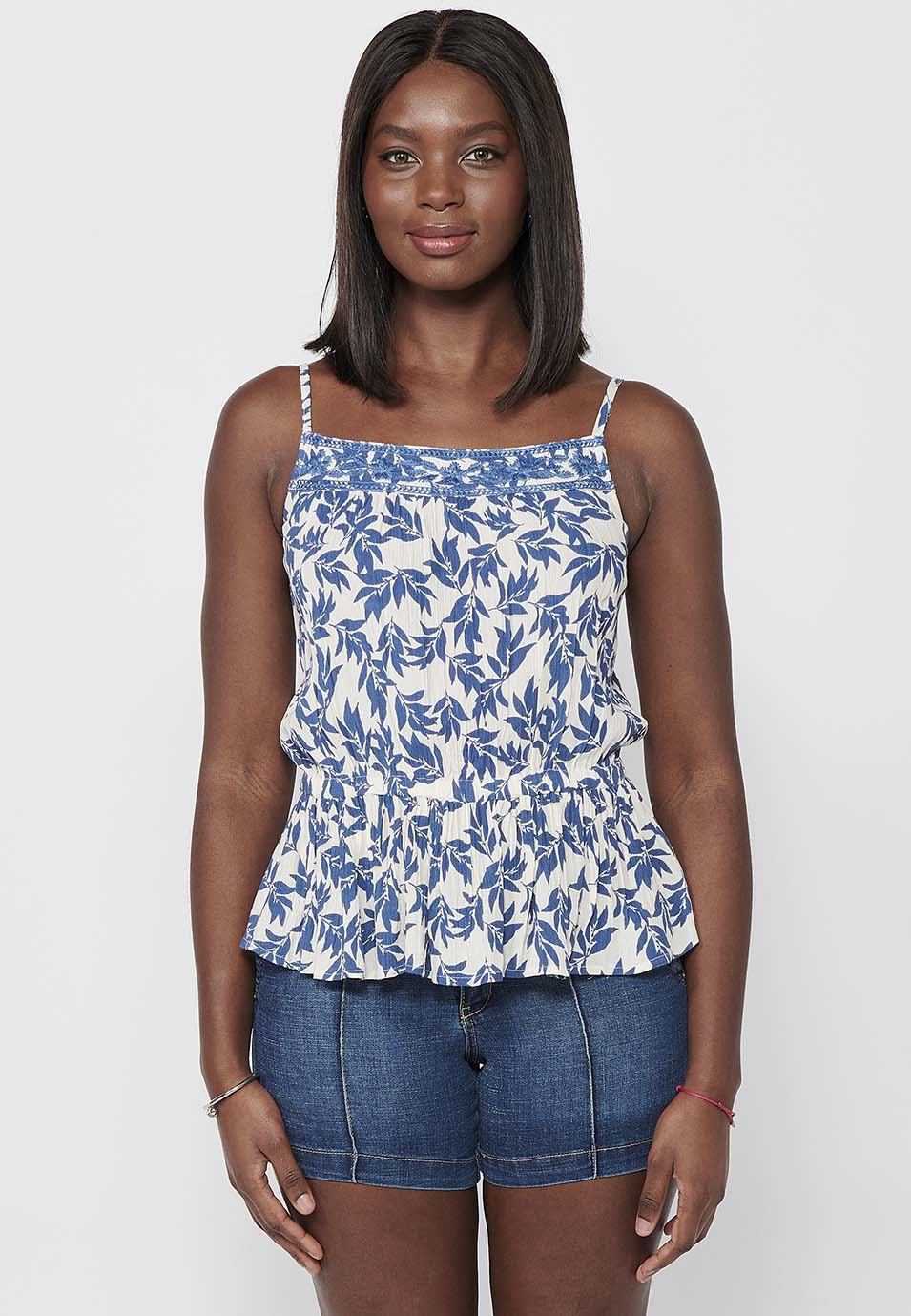 Blusa de tirante con estampado floraly cintura engomada, para mujer | moda actual