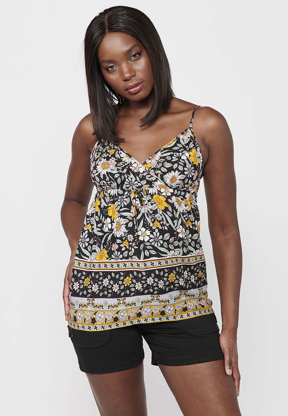 Blusa de tirantes regulables, escote pico, y para mujer | moda actual