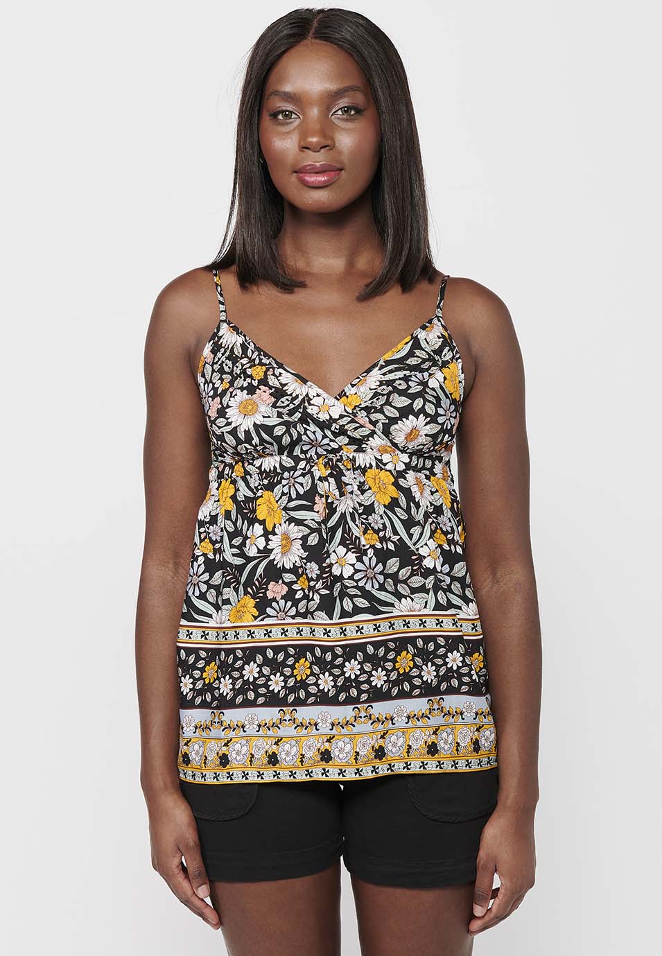 Blusa de tirantes regulables, escote pico, y para mujer | moda actual