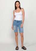 Pantalón corto, bordados florales, para mujer | moda actual