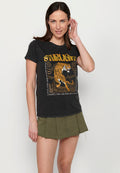 Camiseta de manga corta con estampado delantero, para mujer | moda actual
