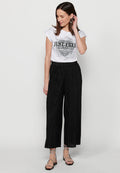 Camiseta de manga corta con cuello redondo y estampado delantero para mujer | moda actual