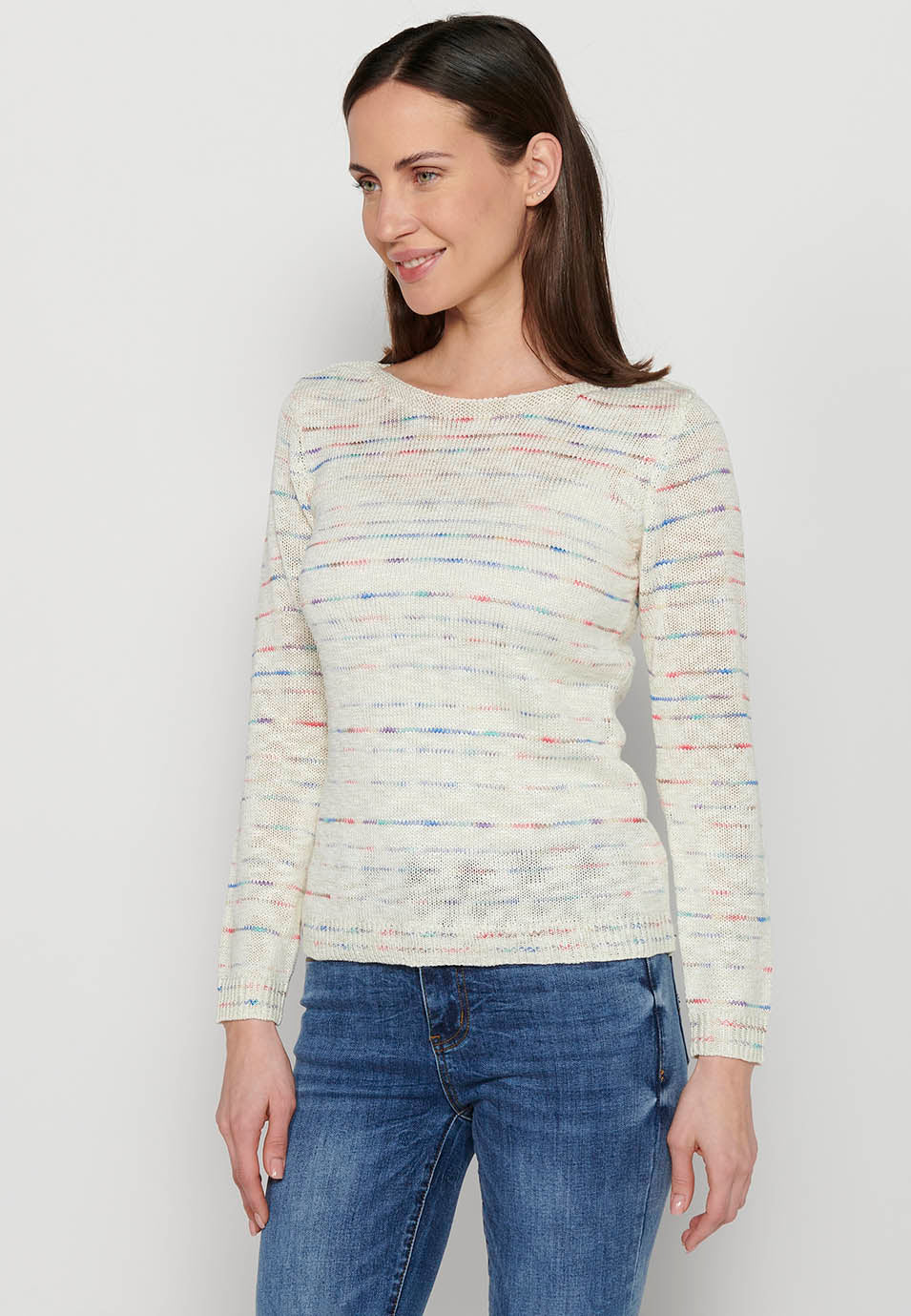 Jersey punto tricot jaspeado mujer