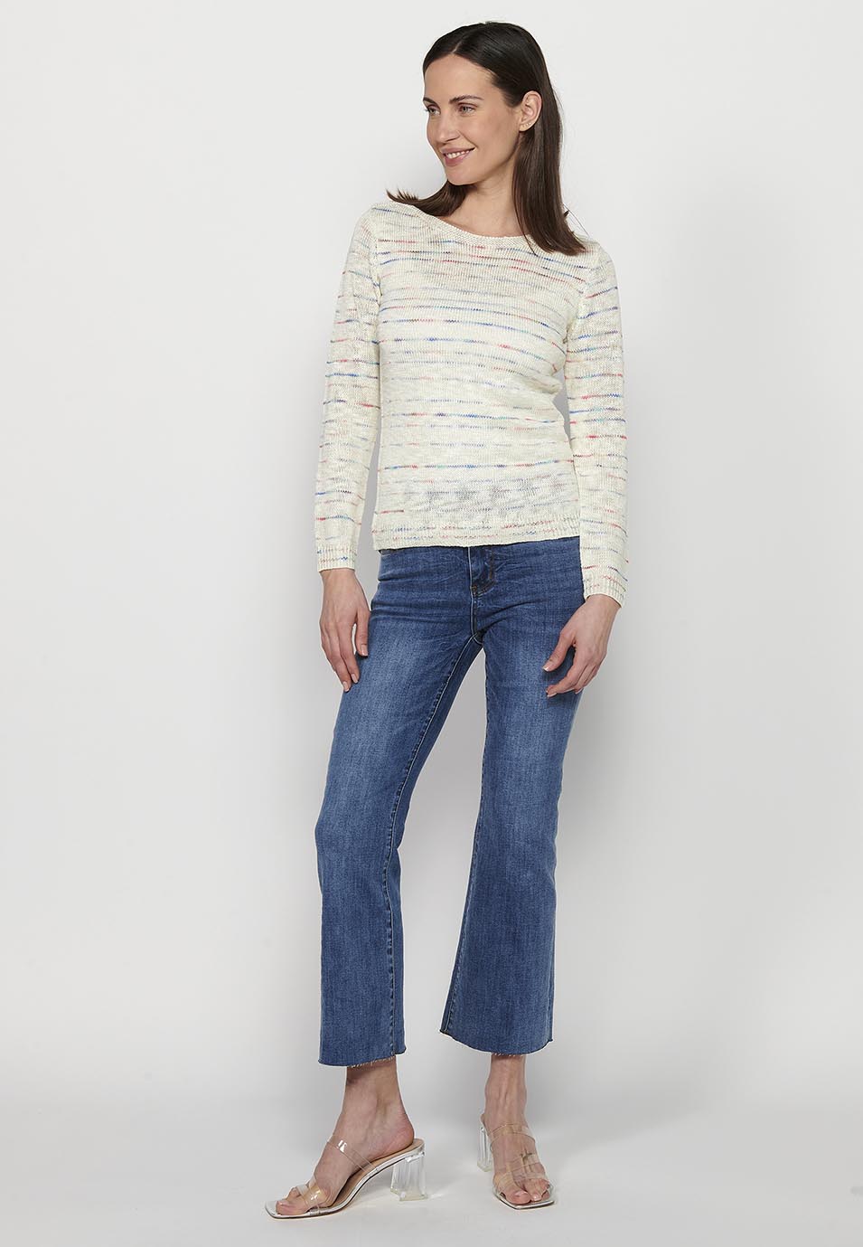 Jersey punto tricot jaspeado mujer